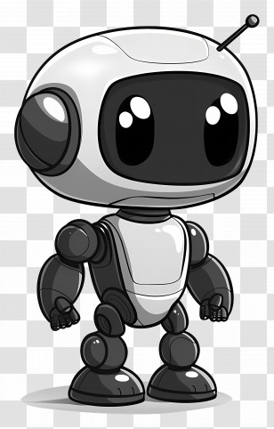 Robot - Cute Futuristic Robot Illustration Transparent PNG