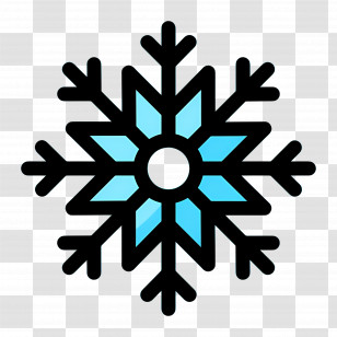 Snowflake - Minimalistic Blue Snowflake Icon Transparent PNG