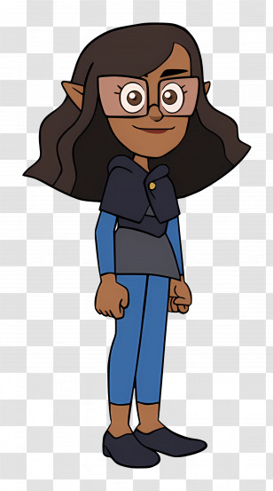 Cat - Girl Character With Long Hair Transparent PNG