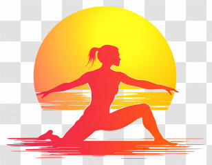 Exercise - Yoga Pose At Sunset Transparent PNG
