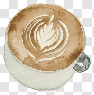 Cartoon - Latte Art In Coffee Cup Transparent PNG