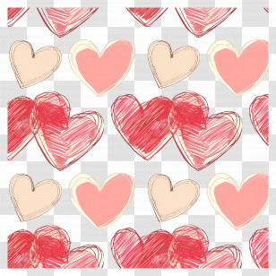 Love Background - Heart Pattern In Romantic Pastel Colors Transparent PNG