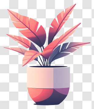Modern Flower Pot - Pink And Purple Plant In Pot Transparent PNG