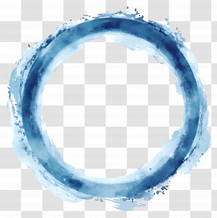 Blue Circle Frame - Blue Watercolor Circular Frame Transparent PNG