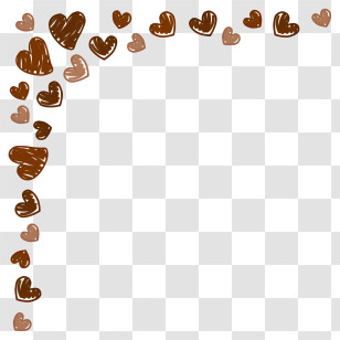 Hearts Corner - Heart Patterned Corner Art Design Transparent PNG