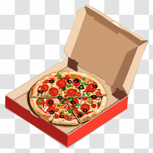 Pizza Box - Freshly Delivered Pizza In Takeout Box Transparent PNG