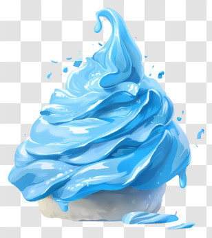 Meringue Cookie - Blue Swirl Ice Cream Illustration Transparent PNG