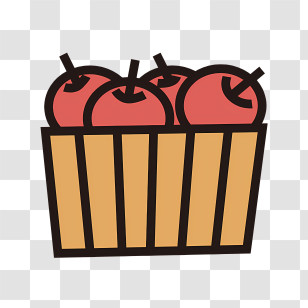 Icon - Basket Of Red Apples Transparent PNG