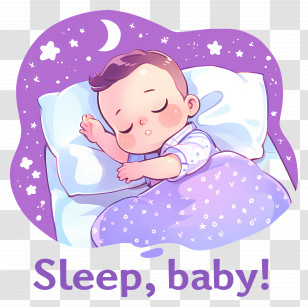 Baby Sleep Day - Sleeping Baby Illustration Transparent PNG