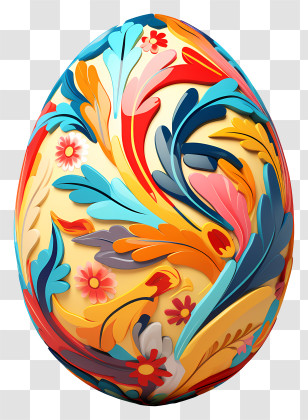Easter Eggs - Ornate Colorful Easter Egg Design Transparent PNG