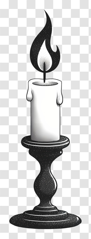 Candle Lighting - Vintage Candle With Flame Transparent PNG