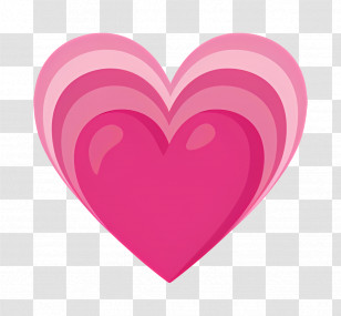 Beating Heart - Pink Gradient Heart Design Transparent PNG