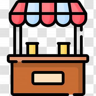 Market Stall - Colorful Market Stall With Awning Transparent PNG