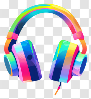 Headphones - Colorful Headphones Transparent PNG