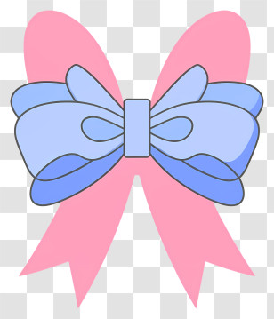 Pink And Blue Bow - Blue And Pink Bow For Decoration And Gifts Transparent PNG