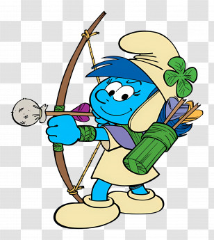 Smurfstorm - Blue Cartoon Archer Transparent PNG