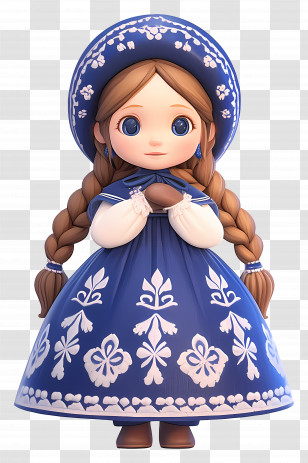 Russian Doll - Traditional Doll In Blue Dress Transparent PNG