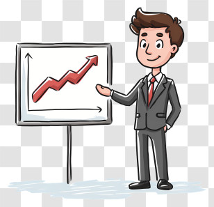 Businessman Presenting Report - Business Presentation With Chart Transparent PNG