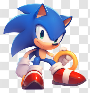 Sonic 3d - Blue Hedgehog Holding A Ring Transparent PNG