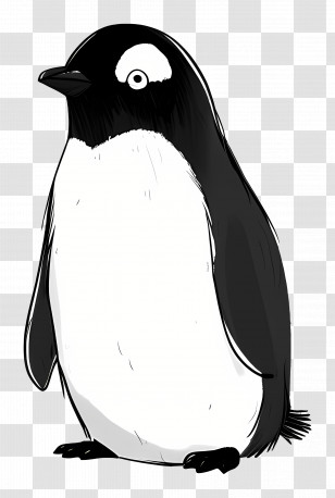 Penguin - Adorable Cartoon-Style Penguin Transparent PNG