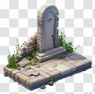 Tombstone - Broken Tombstone In Cemetery Transparent PNG