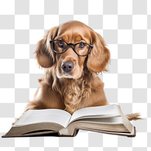 Dog Reading Book
 - Smart Dog With Glasses Reading A Book Transparent PNG
