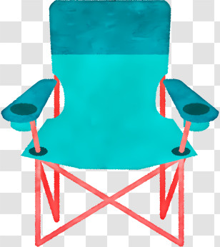 Icon - Blue And Red Camping Chair Transparent PNG