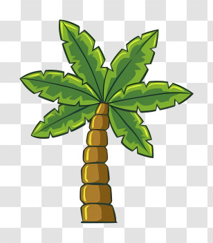 Palm Tree - Cartoon Tropical Palm Tree Illustration Transparent PNG