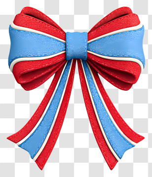 Fourth Of July Bow - Red And Blue Bow Illustration Transparent PNG