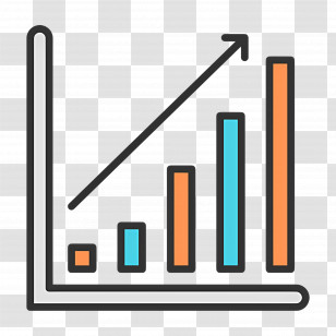 Growth Arrow - Colored Bar Chart With Increasing Arrow Transparent PNG