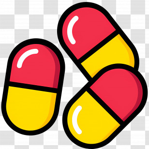 Tablet Pills - Red And Yellow Capsules Transparent PNG