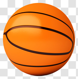 Basketball - Orange Basketball With Glossy Texture Transparent PNG