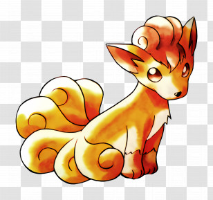 Vulpix - Adorable Fantasy Fox With Multiple Tails Transparent PNG