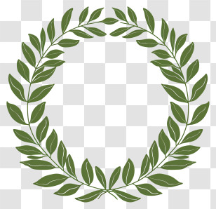 Laurel Wreath - Detailed Green Laurel Wreath Icon Transparent PNG
