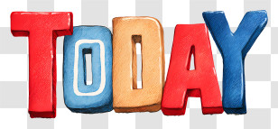 Today - Colorful TODAY Text For Graphic Design Transparent PNG