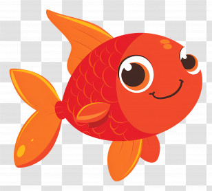 Fish Cartoon - Red And Orange Cartoon Goldfish Transparent PNG