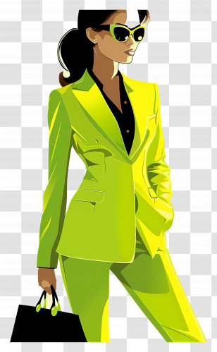 Business Woman - Stylish Woman In Yellow Suit Transparent PNG