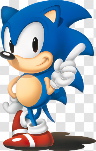 Sonic The Hedgehog - Blue Cartoon Character With Shoes Transparent PNG