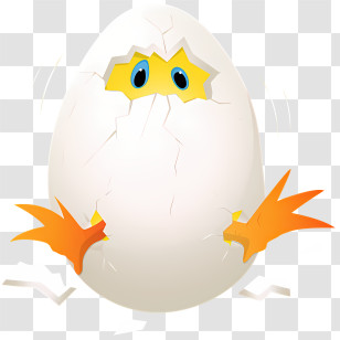 Egg - Cracked Egg With Chick Hatching Transparent PNG