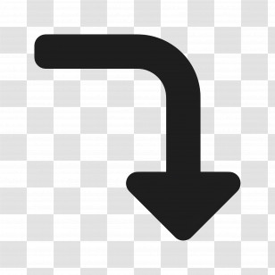 Arrow Down - Curved Downward Black Arrow Symbol Transparent PNG
