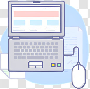 Icon - Laptop With Mouse Illustration Transparent PNG