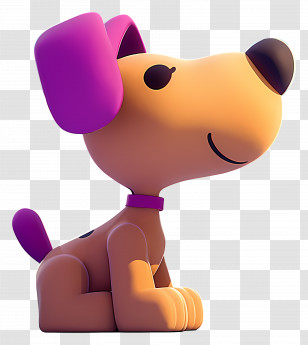 Pocoyo Loula - Cute Cartoon Dog With Purple Ears Transparent PNG