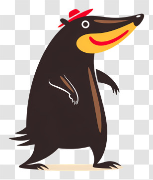 Mole Logo - Cartoon Bear With Red Hat Transparent PNG