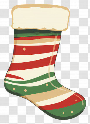 Christmas Socks - Striped Christmas Stocking Decoration Transparent PNG