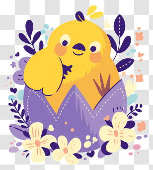 Easter Chick - Yellow Chick In Egg Transparent PNG