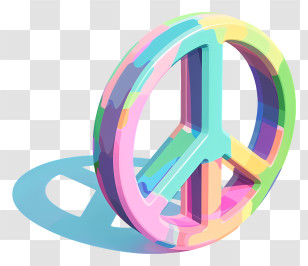 Peace Sign - Colorful Peace Symbol With Vibrant Design Transparent PNG