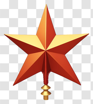 Red Star - Golden Star Ornament For Christmas Decor Transparent PNG