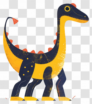 Dinosaur - Cartoon Dinosaur Illustration In Playful Style Transparent PNG