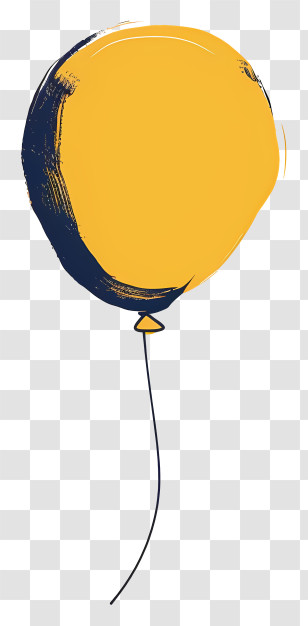 Balloon - Yellow Artistic Hand-Drawn Balloon Transparent PNG