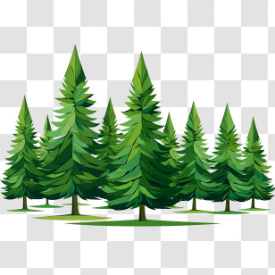 Christmas Tree - Forest Of Green Fir Trees Illustration Transparent PNG